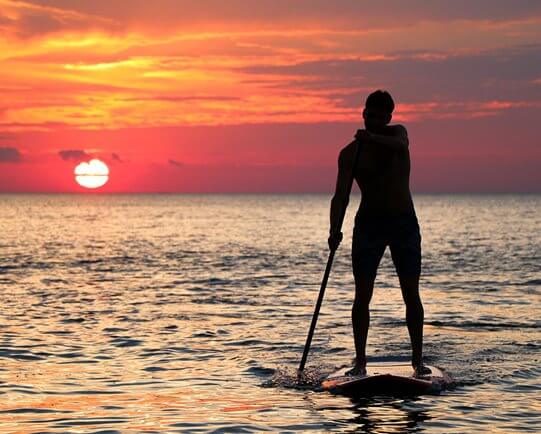 Paddleboarder on the ocean